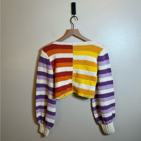 FARM Rio Multicolor Striped V-Neck Sweater - Picture 4 of 5